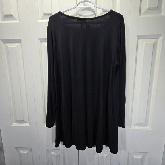 New Black Long Sleeve Flowy Casual Top – Size 1XL - Picture 2 of 7